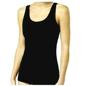 Jenni Layering Tank Top Black Soft Cotton Stretch